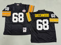 Mens L.C. Greenwood#68 black Pittsburgh Steelers Vintage Throwback Jersey