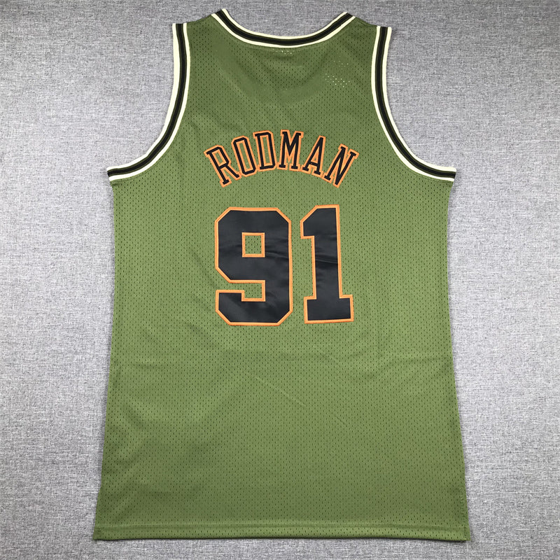 Chicago Bulls Dennis Rodman #91 1997-98 Throwback-Embroidered Jersey