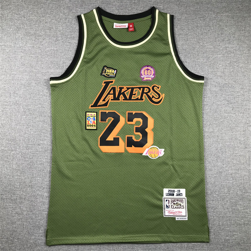 LeBron James #23 Los Angeles Lakers 2018-19 Throwback Jersey — Embroidered