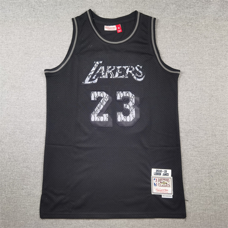 LeBron James #23 Los Angeles Lakers 2018-19 Throwback Jersey — Embroidered