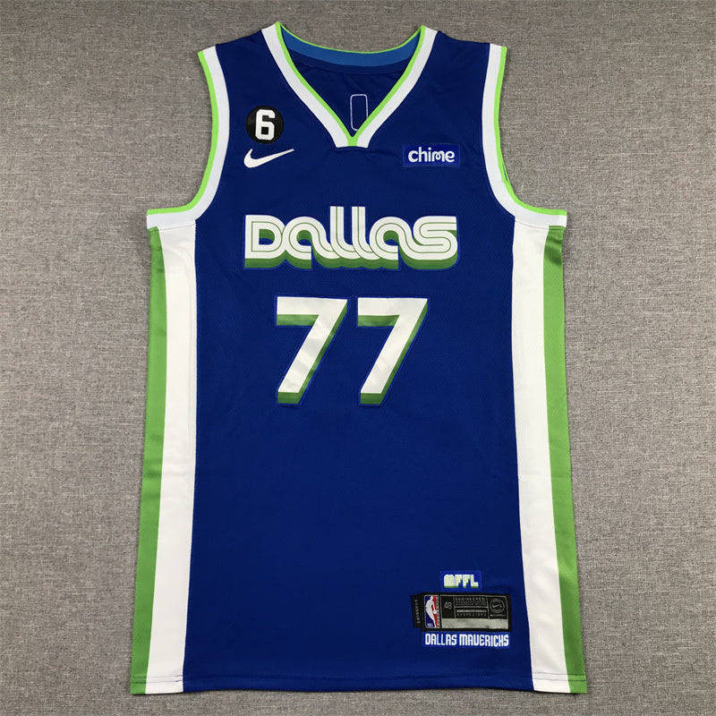 Dallas Mavericks Luka Doncic #77 2023 City Edition Swingman Jersey — Embroidered