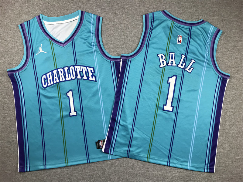 Youth LaMelo Ball Charlotte Hornets #1 Embroidered Jersey