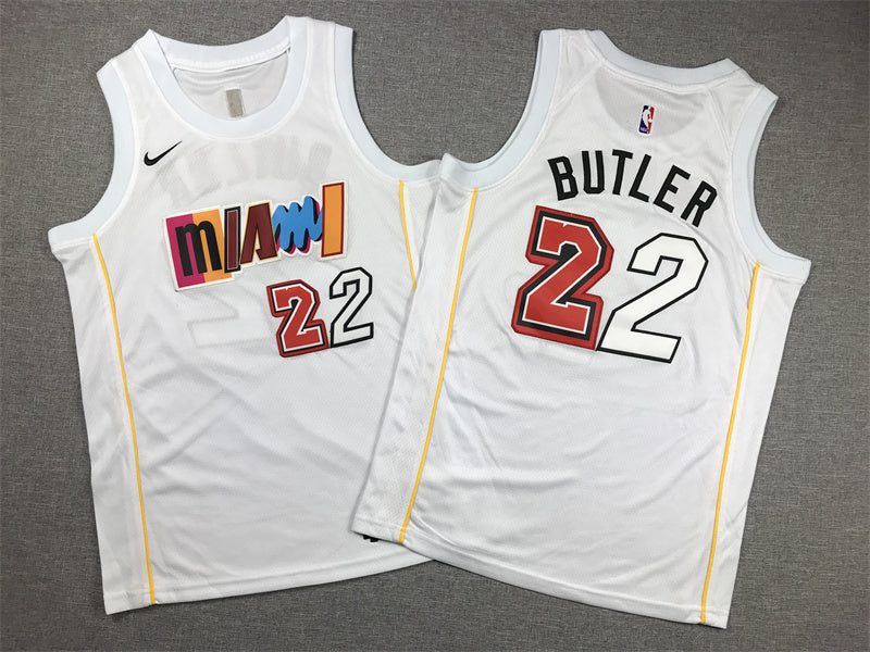 Youth Jimmy Butler Miami Heat #22 City Edition Embroidered Jersey