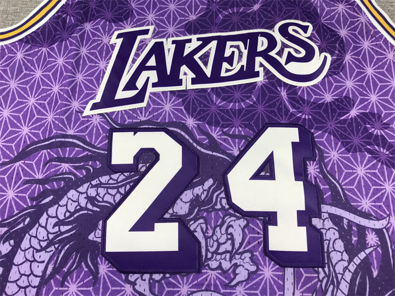 Kobe Bryant #24 Los Angeles Lakers 1996-97 "Year of the Dragon" Throwback Jersey — Embroidered