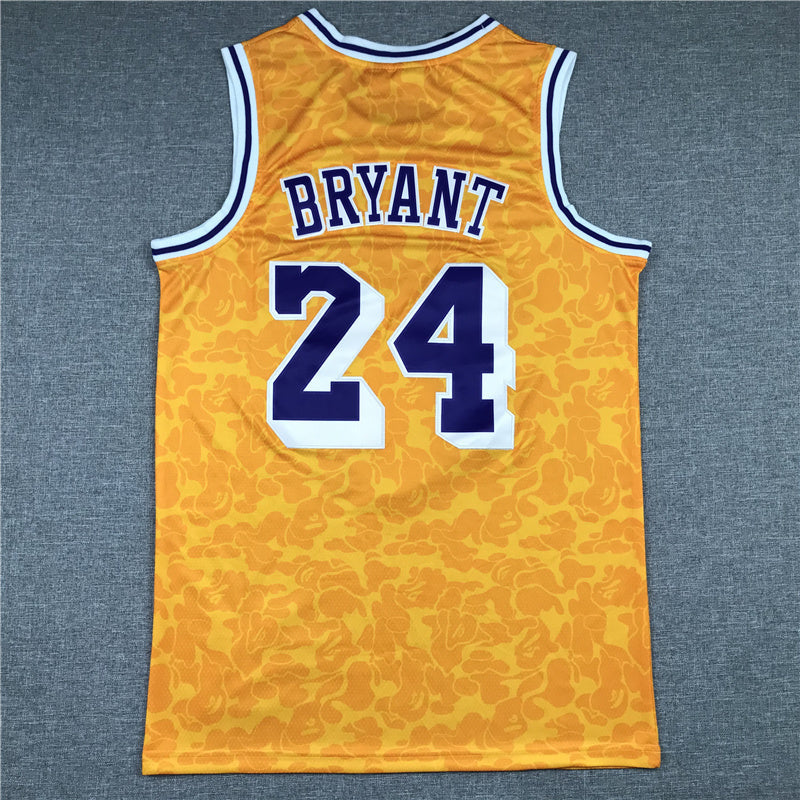 Kobe Bryant #24 BAPE Los Angeles Lakers 1996-97 Throwback Embroidered Jersey