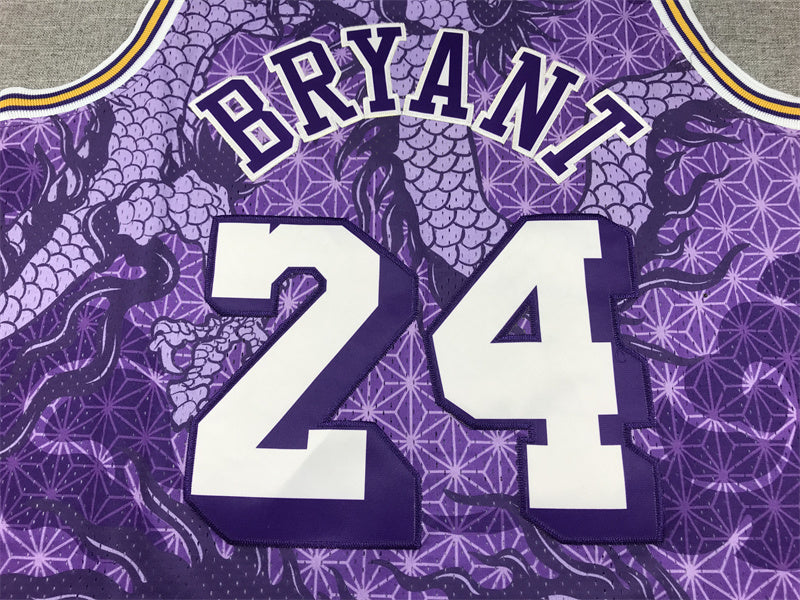 Kobe Bryant #24 Los Angeles Lakers 1996-97 "Year of the Dragon" Throwback Jersey — Embroidered