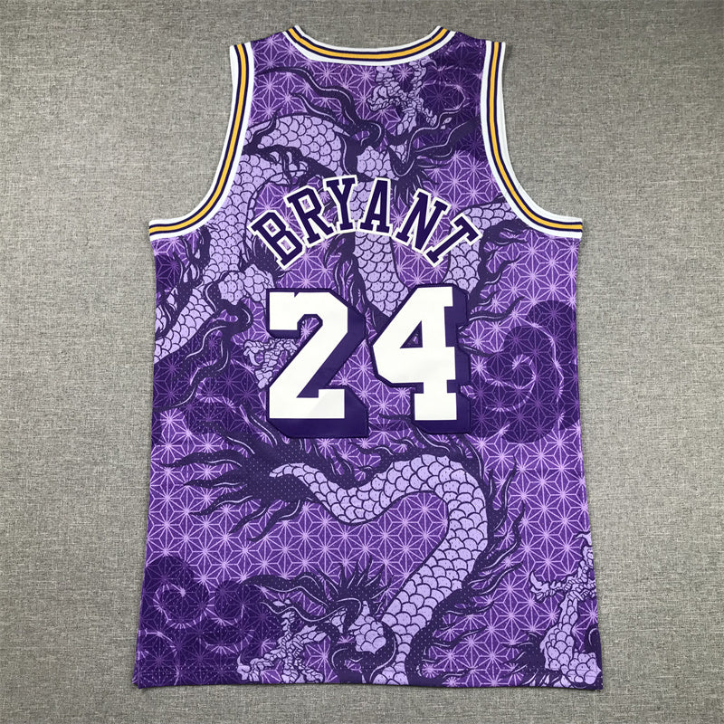Kobe Bryant #24 Los Angeles Lakers 1996-97 "Year of the Dragon" Throwback Jersey — Embroidered