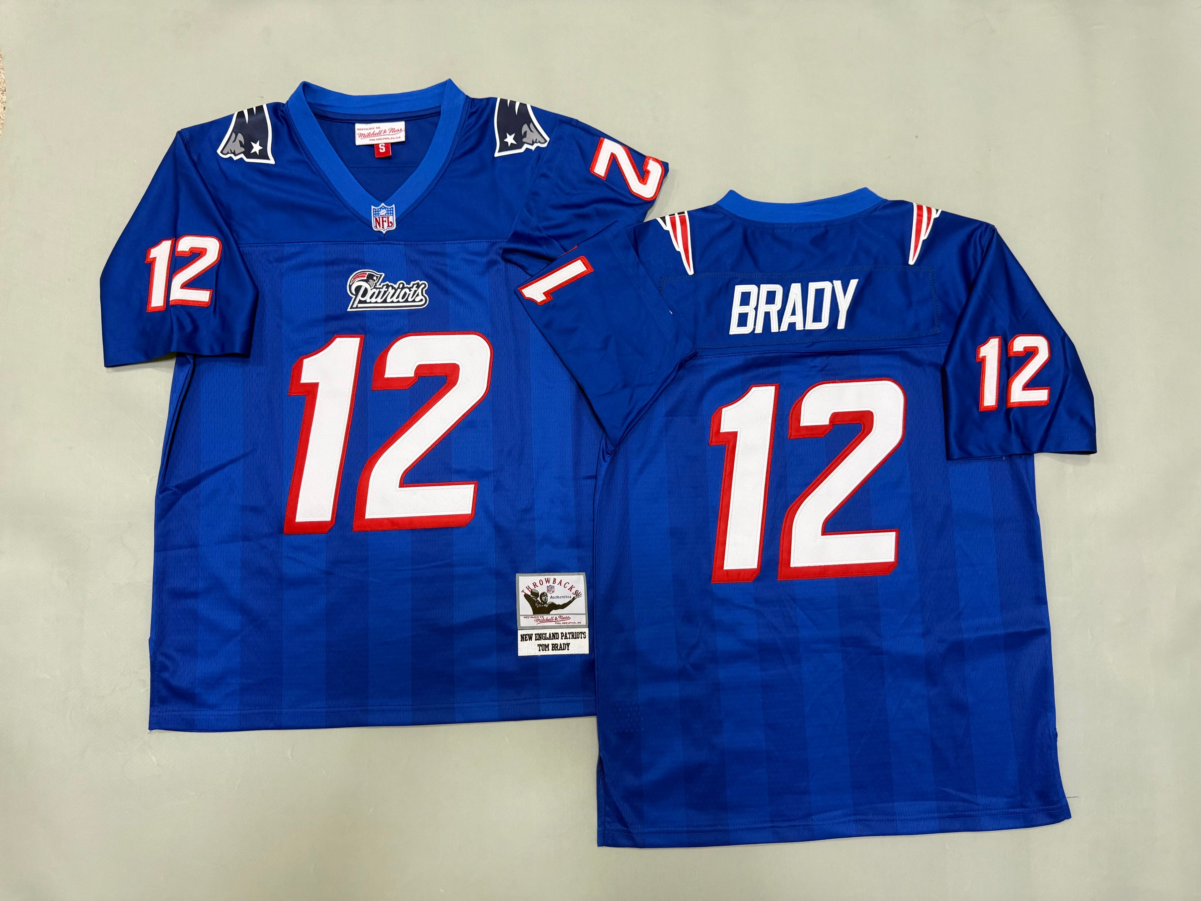 Mens Tom Brady#12 New England Patriots Vintage Throwback Jersey