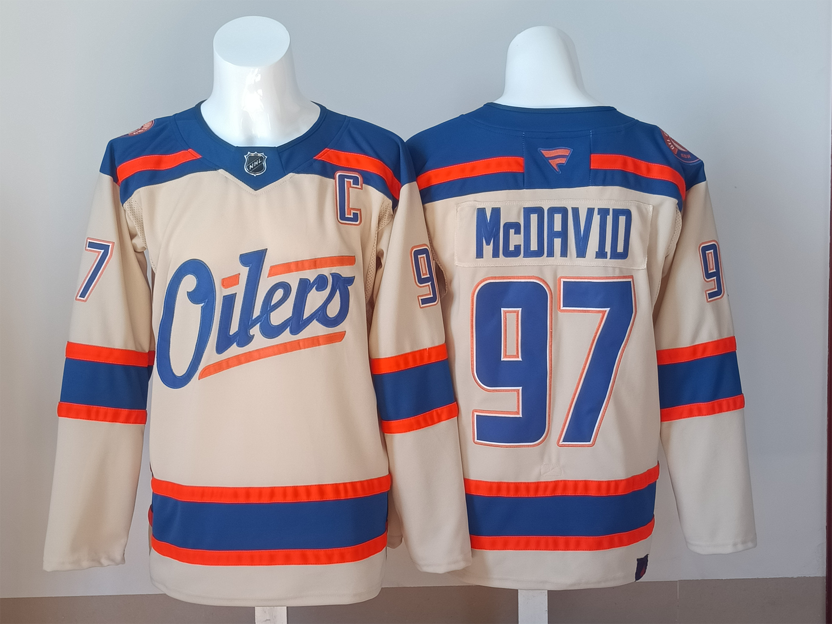 Men's Connor McDavid #97 Cream Edmonton Oilers jersey