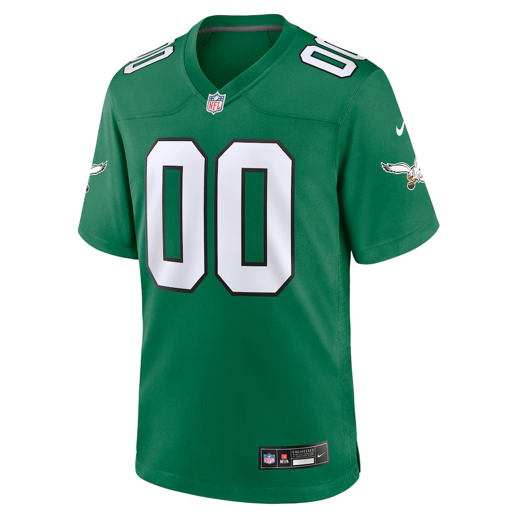 Custom Philadelphia Eagles Kelly Green Game Jersey