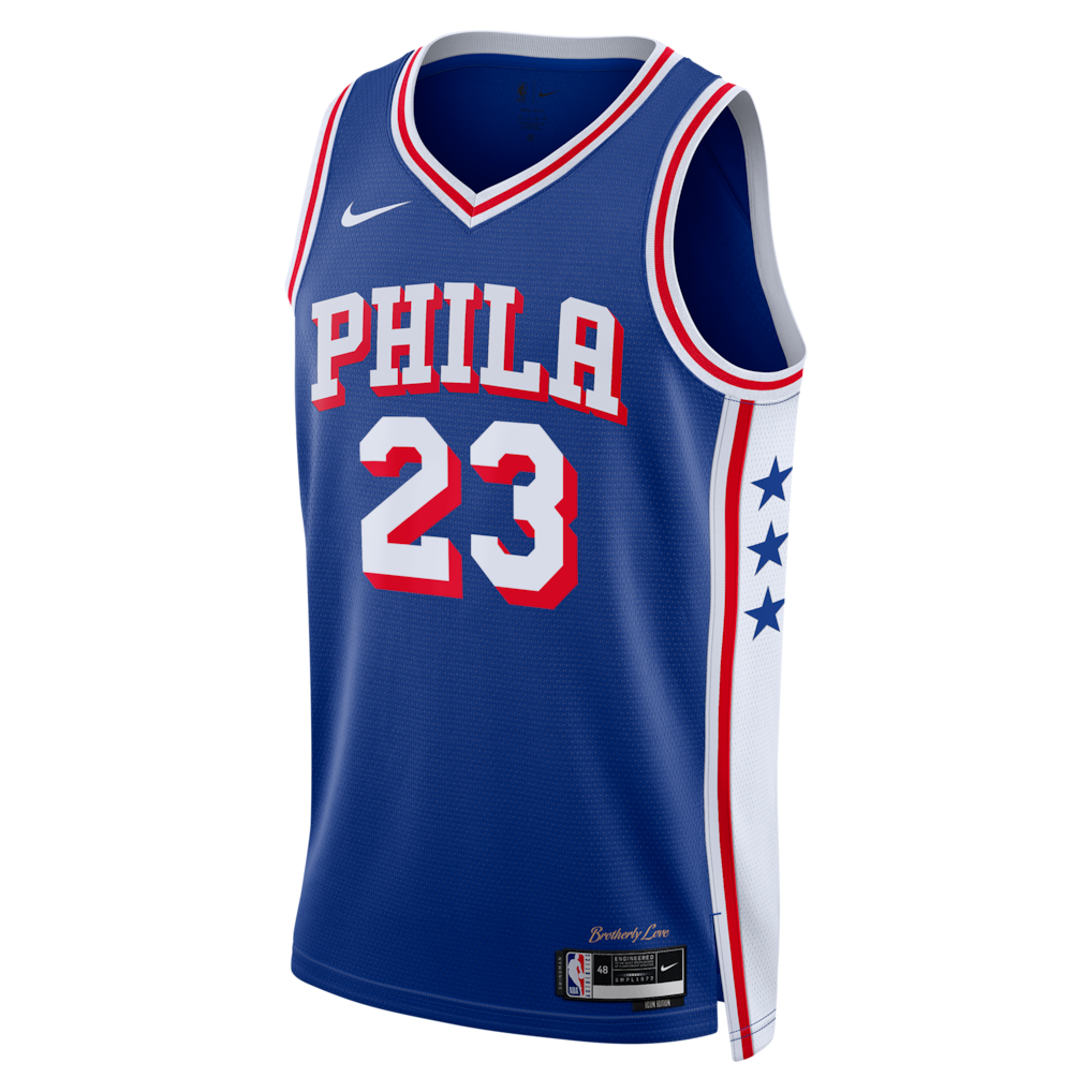 LeBron James #23 Philadelphia 76ers Blue City Edition Swingman Jersey