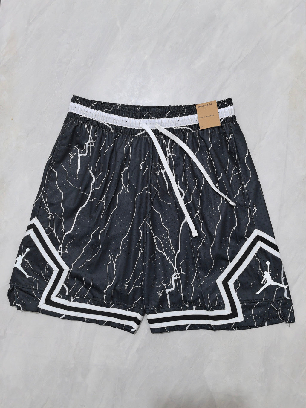 Jordan Black B-17 Cracked Print Shorts
