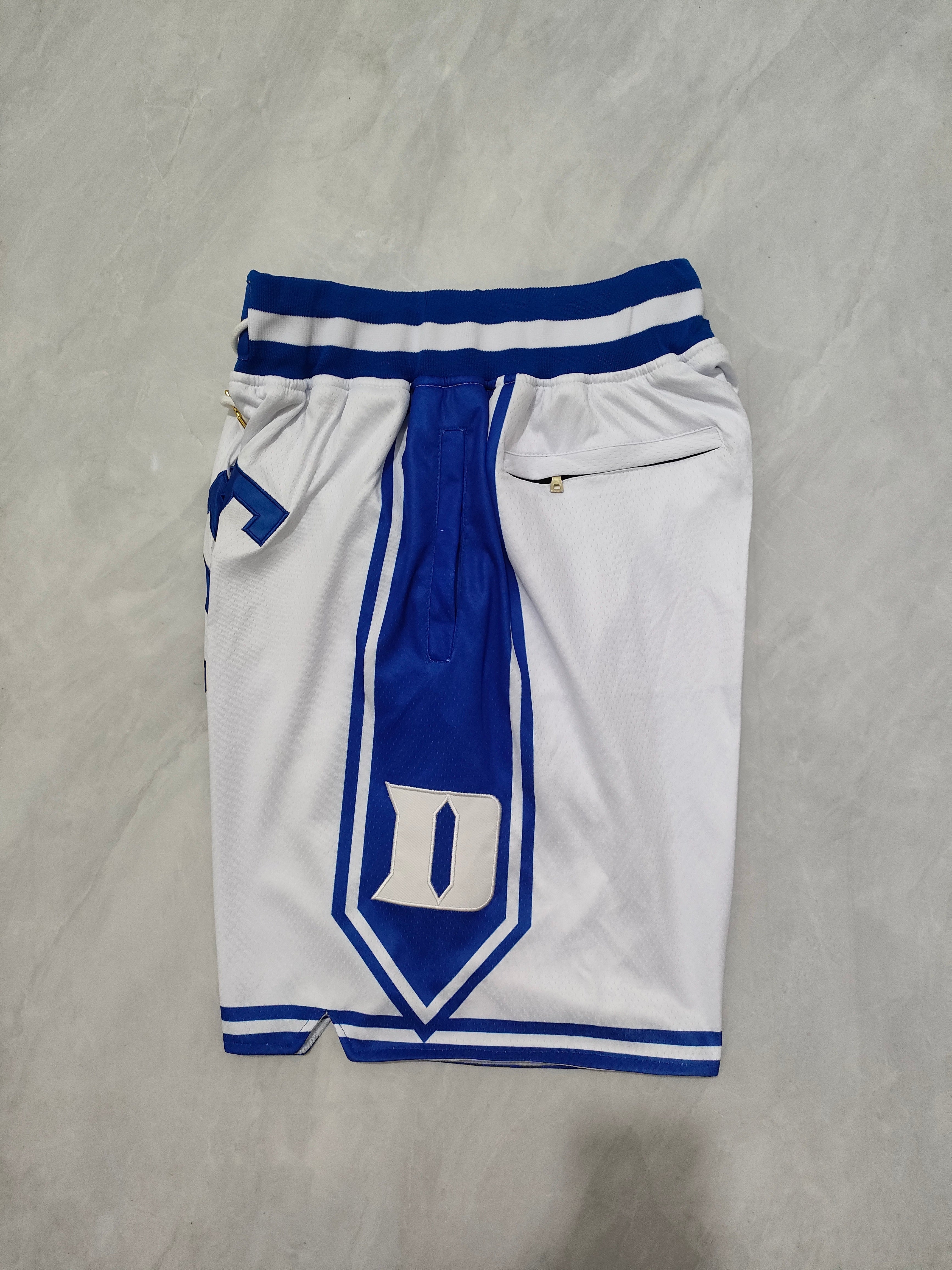 NCAA Duke University White Pocket Shorts