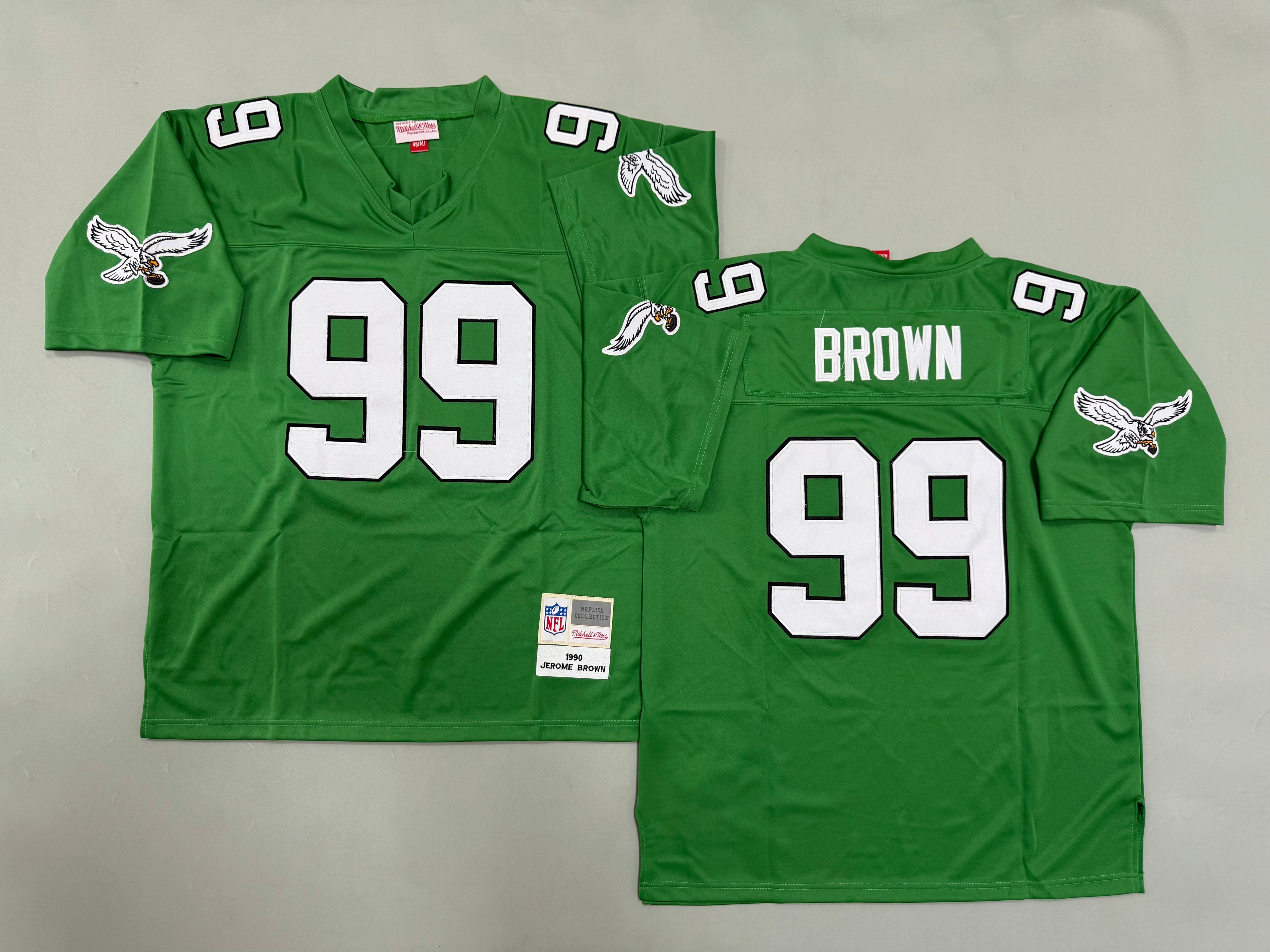 Mens Jerome Brown#99 Philadelphia Eagles Vintage Throwback Jersey