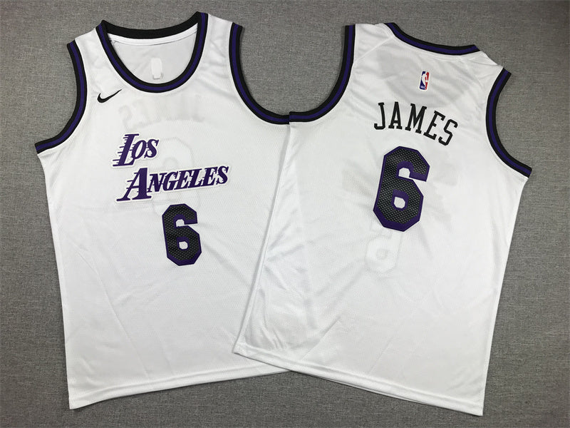 Youth LeBron James Los Angeles Lakers #6 City Edition Embroidered  Jersey