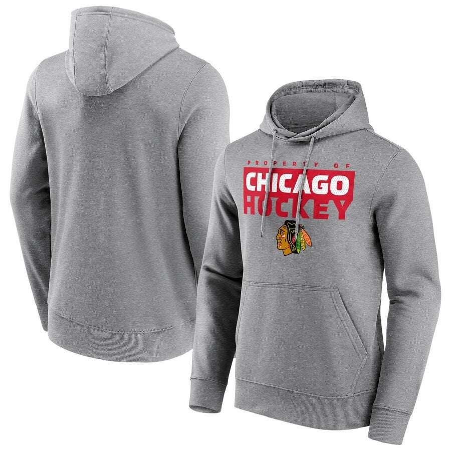 Men's Chicago Blackhawks  Branded Gain Ground Hoodie - Sports Grey