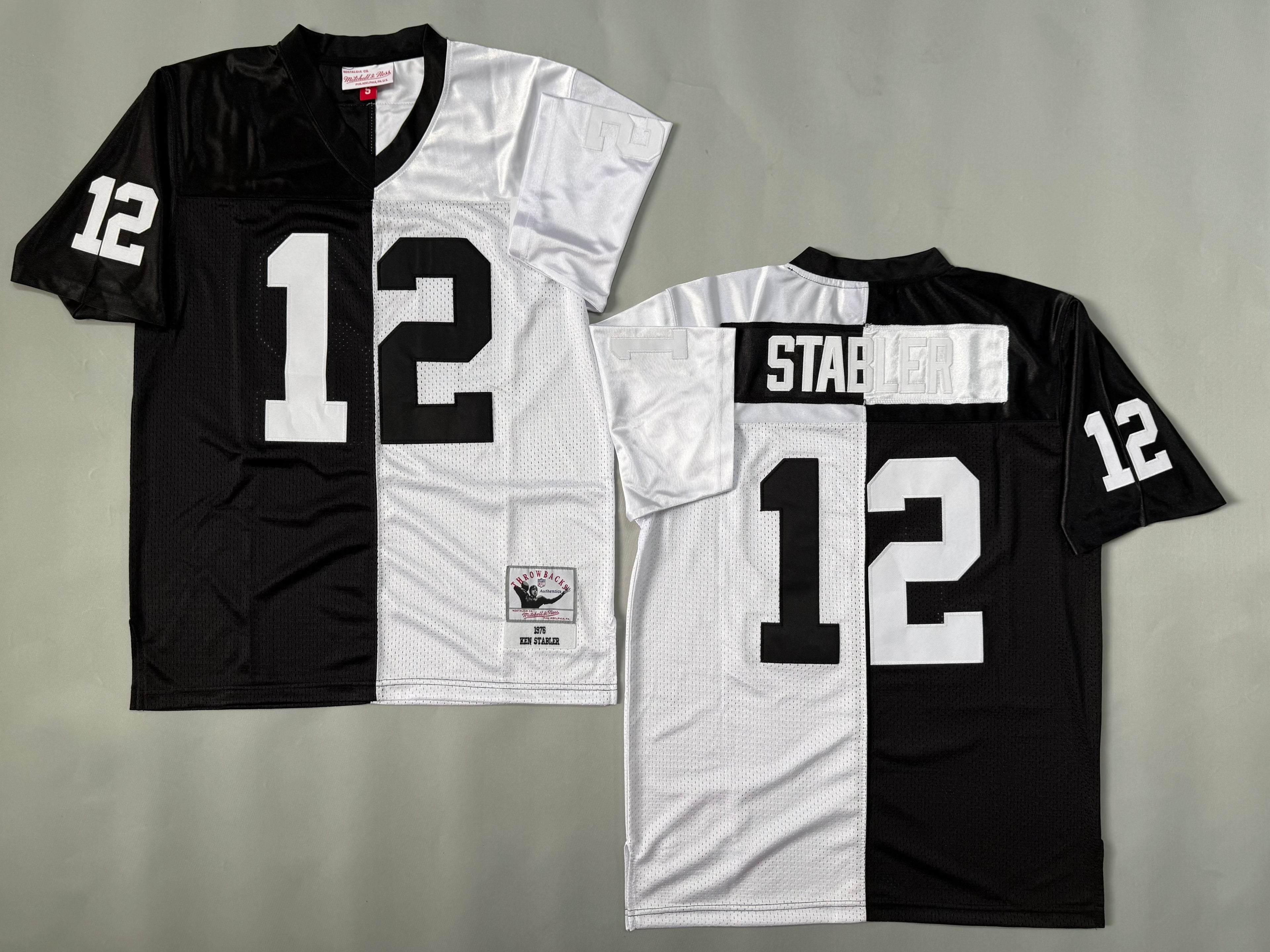 Mens Ken Stabler#12 Los Angeles Raiders Vintage Throwback Jersey