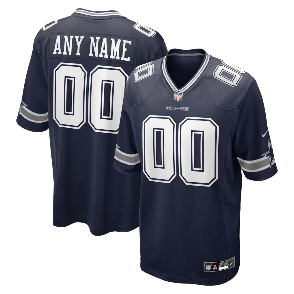 Custom Dallas Cowboys Navy Game Jersey