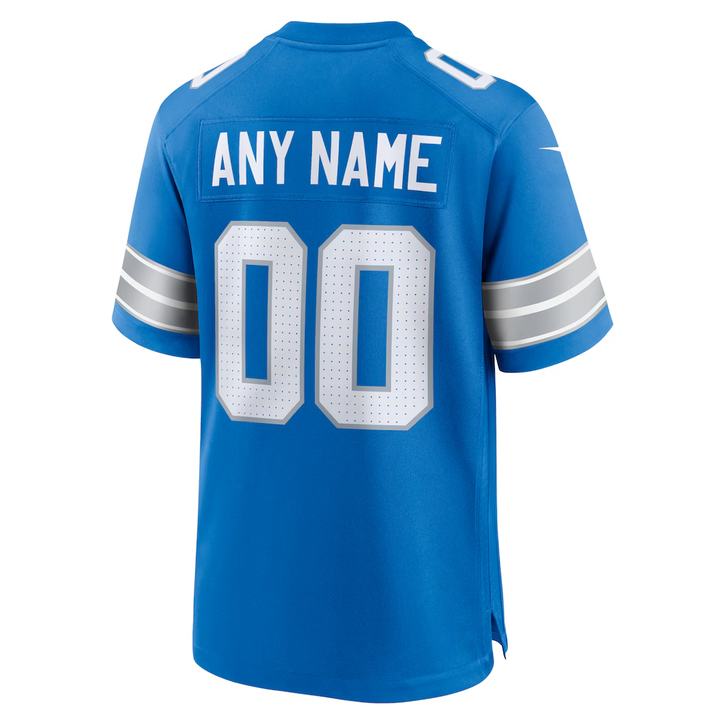 Custom Detroit Lions Blue Game Jersey