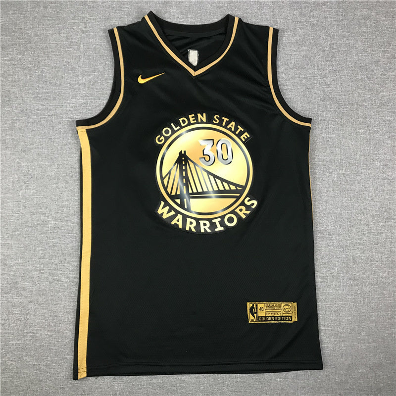 Golden State Warriors Stephen Curry #30 New Black & Gold City Edition Swingman - Embroidered Jersey