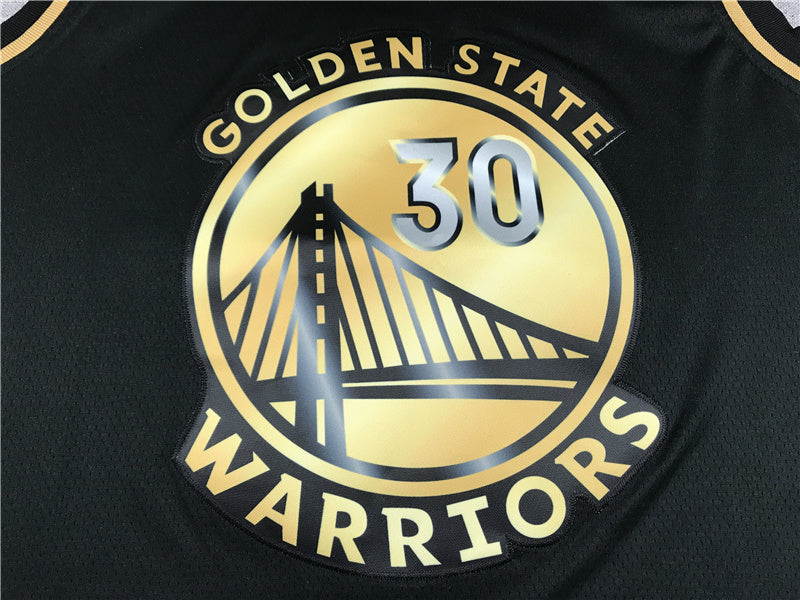Golden State Warriors Stephen Curry #30 New Black & Gold City Edition Swingman - Embroidered Jersey