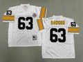 Mens Dermontti Dawson#63 white‌ Pittsburgh Steelers Vintage Throwback Jersey