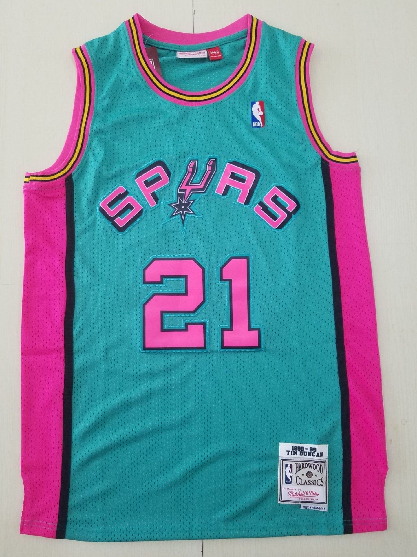 Men's San Antonio Spurs Tim Duncan Green 1998/99 Classics Swingman  Jersey