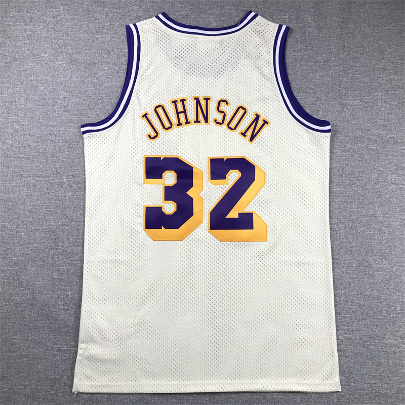 Magic Johnson Los Angeles Lakers #32 Throwback Jersey — Embroidered