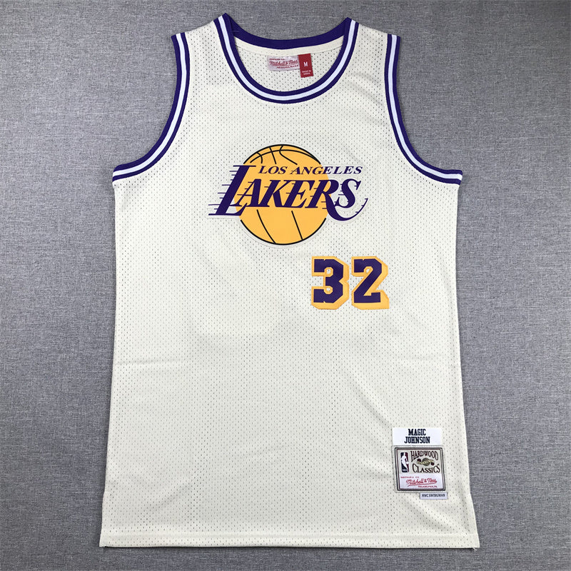 Magic Johnson Los Angeles Lakers #32 Throwback Jersey — Embroidered