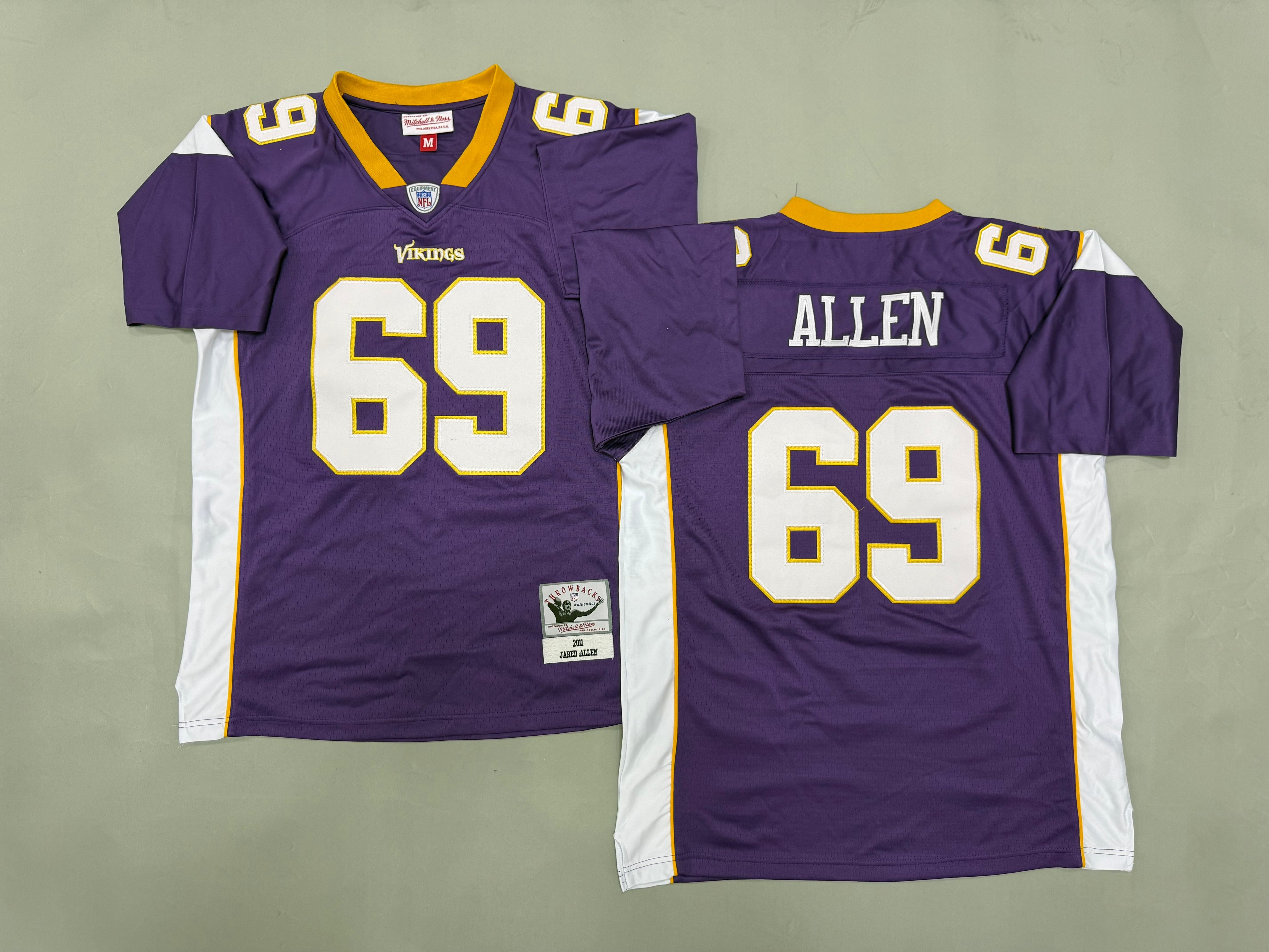 Mens Jared Allen#69 Minnesota Vikings Vintage Throwback Jersey