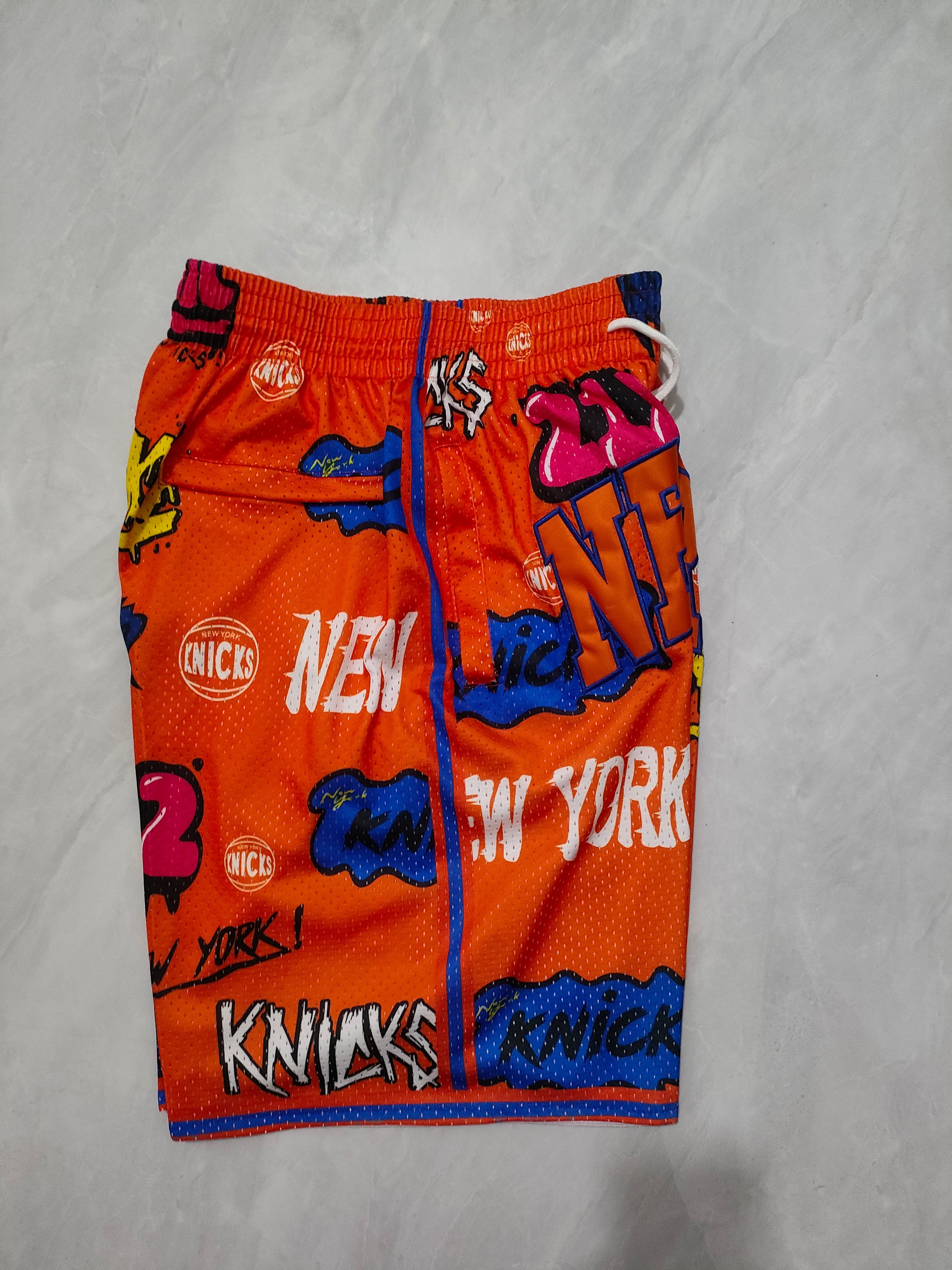 New York Knicks Orange Graffiti Pocket Shorts