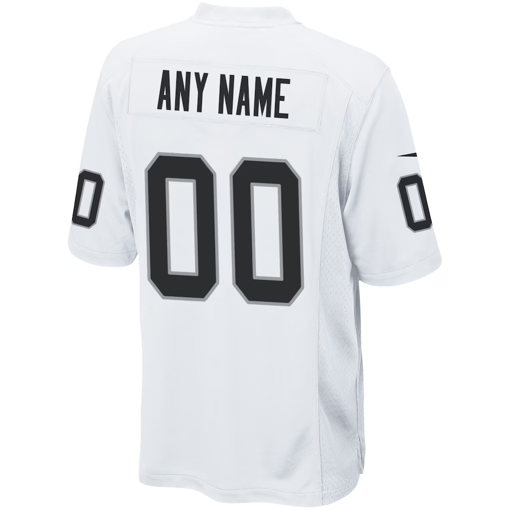 Custom Las Vegas Raiders White Game Jersey