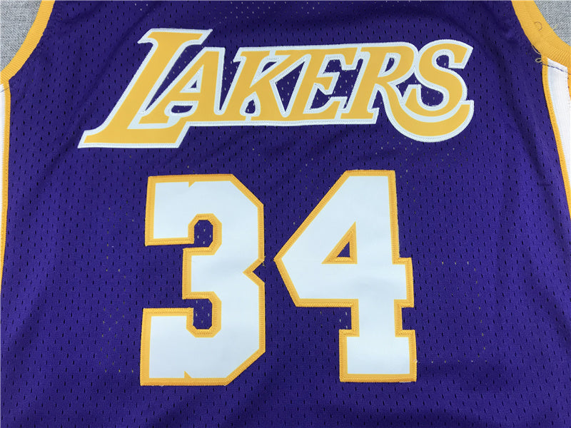 Shaq O'Neal #34 Los Angeles Lakers 1999-00 Throwback Jersey — Embroidered
