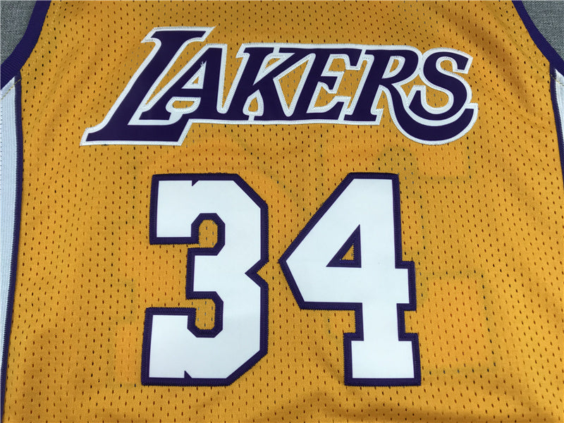 Shaq O'Neal #34 Los Angeles Lakers 1999-00 Throwback Jersey — Embroidered