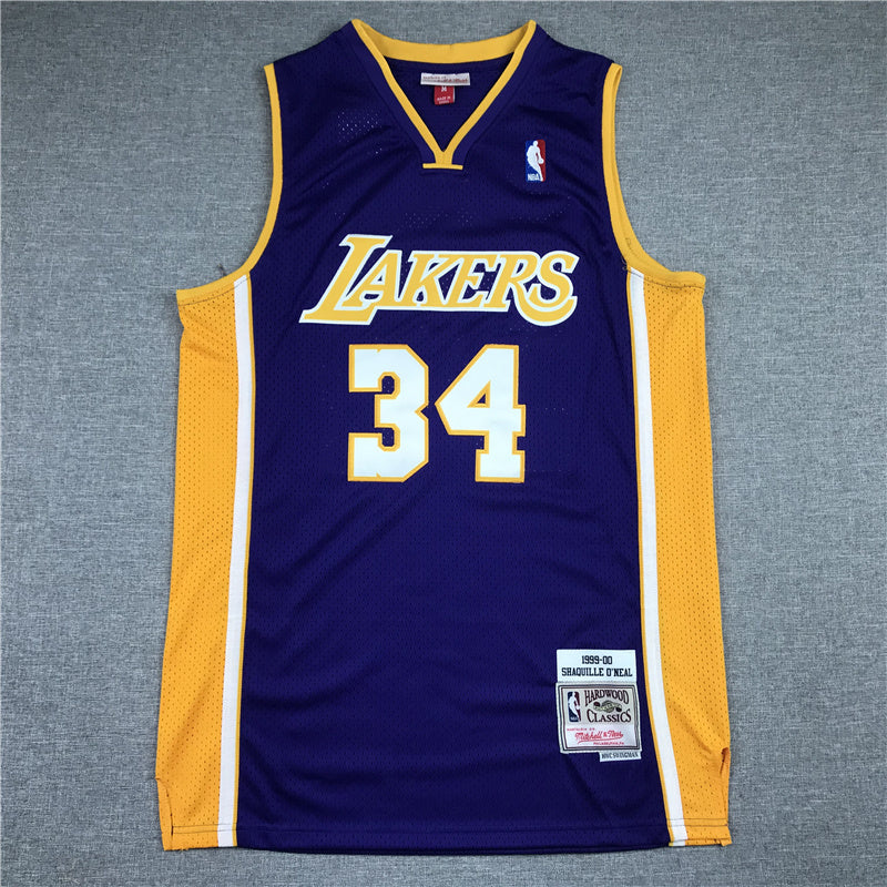 Shaq O'Neal #34 Los Angeles Lakers 1999-00 Throwback Jersey — Embroidered