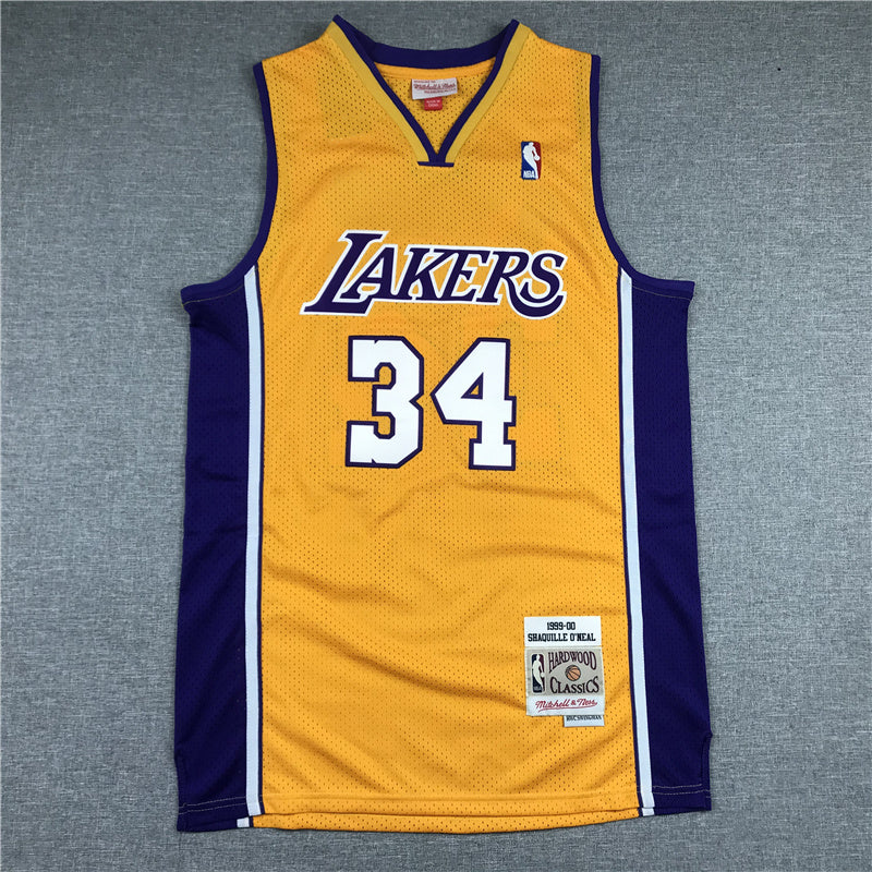 Shaq O'Neal #34 Los Angeles Lakers 1999-00 Throwback Jersey — Embroidered