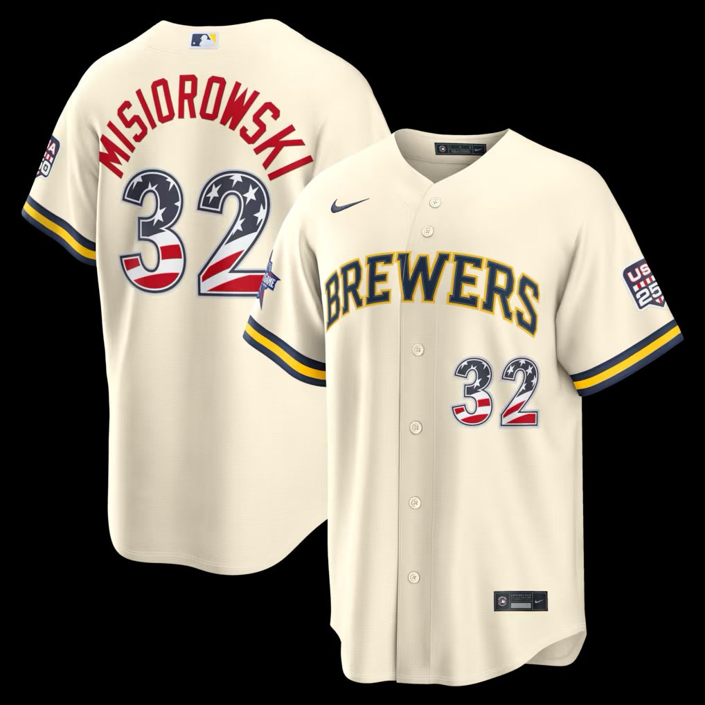 2026 All-Star Edition Stars & Stripes Milwaukee Brewers Jacob Misiorowski Stadium Jersey - Cream