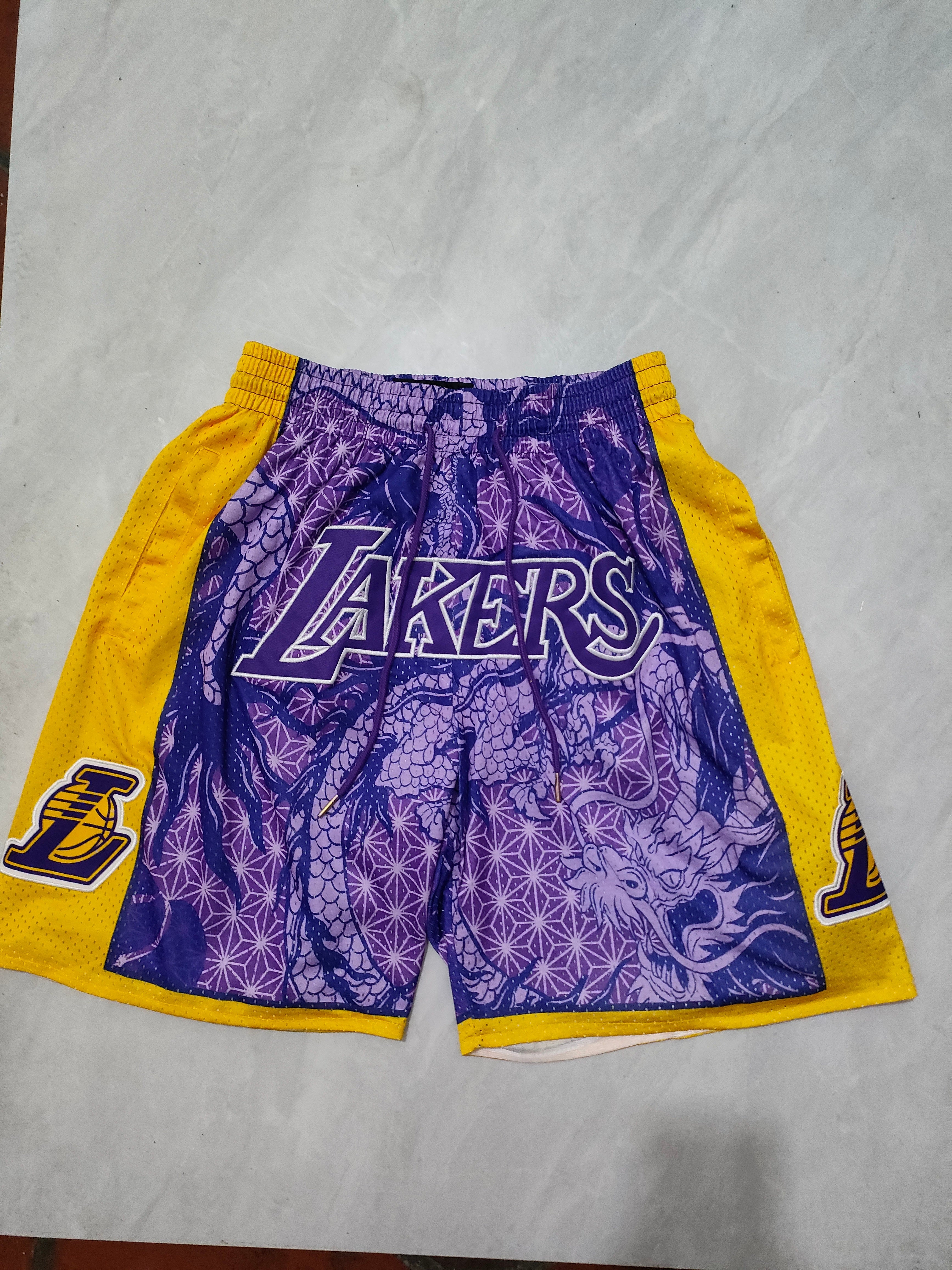 Los Angeles Lakers Purple Dragon Year Edition Pocket Shorts