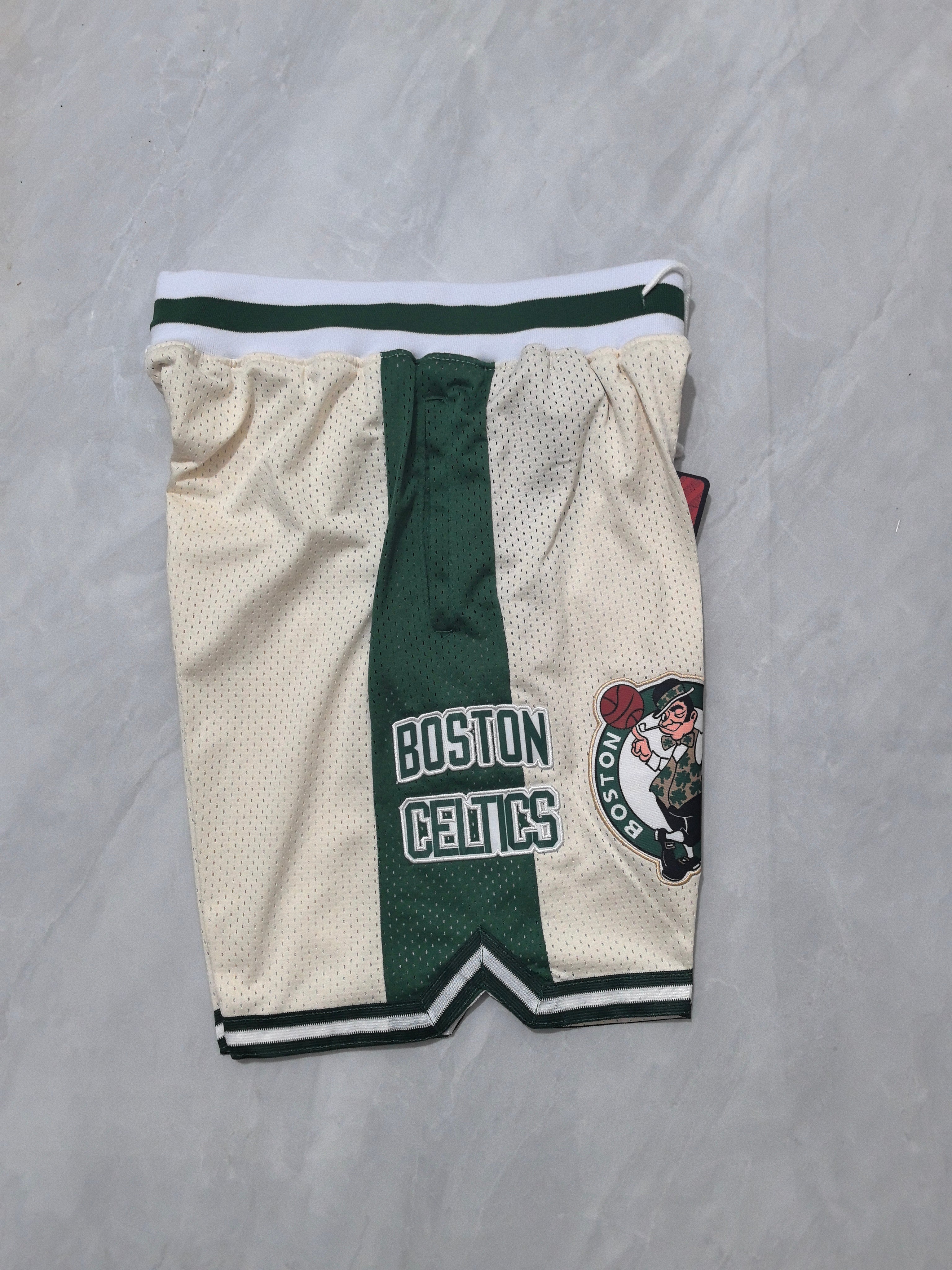 Boston Celtics Off-White Pocket Shorts