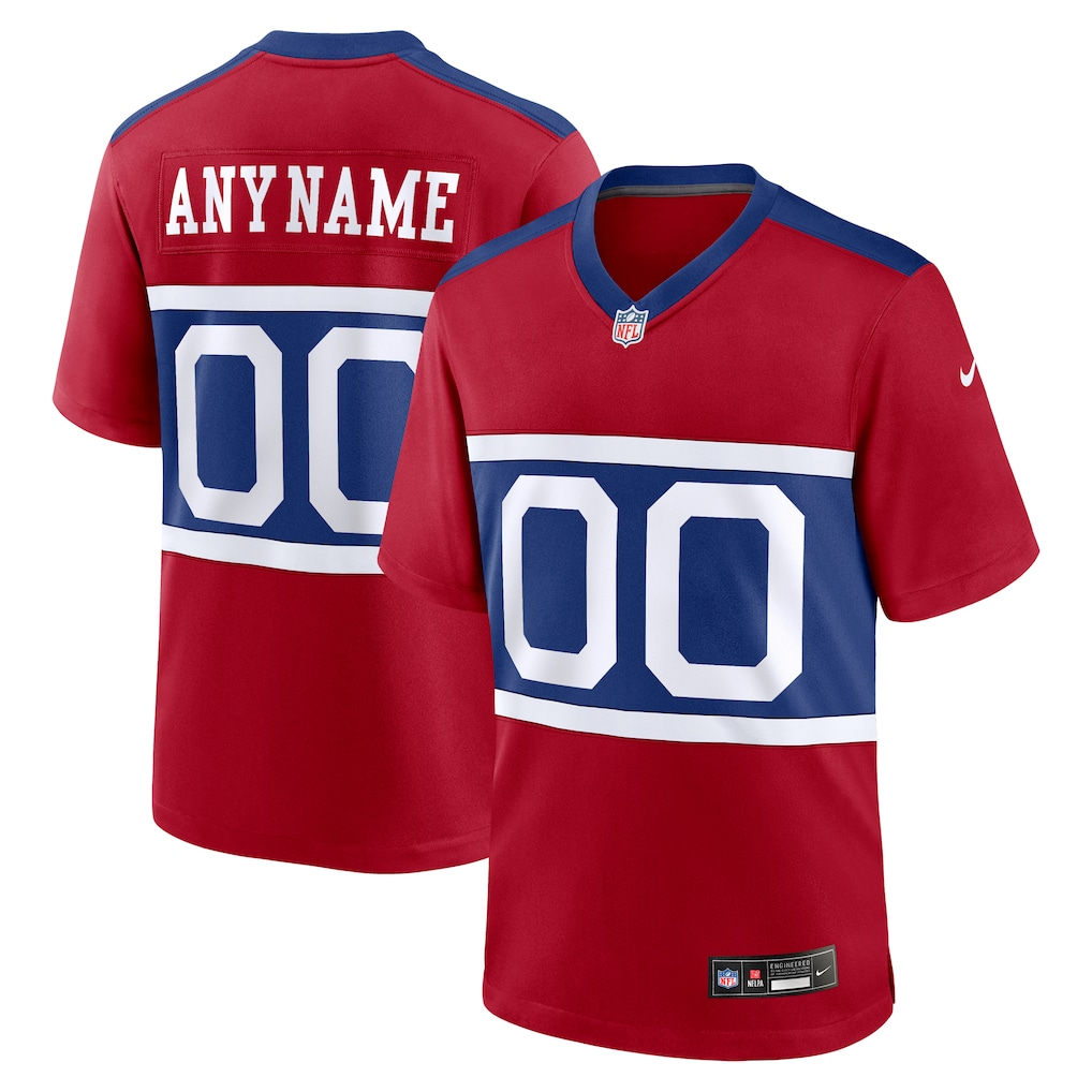 Custom New York Giants Red Game Jersey