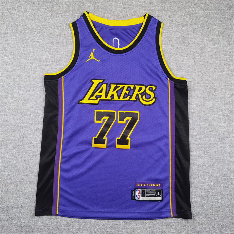 Youth Luka Dončić Los Angeles Lakers #77 City Edition Embroidered  Jersey