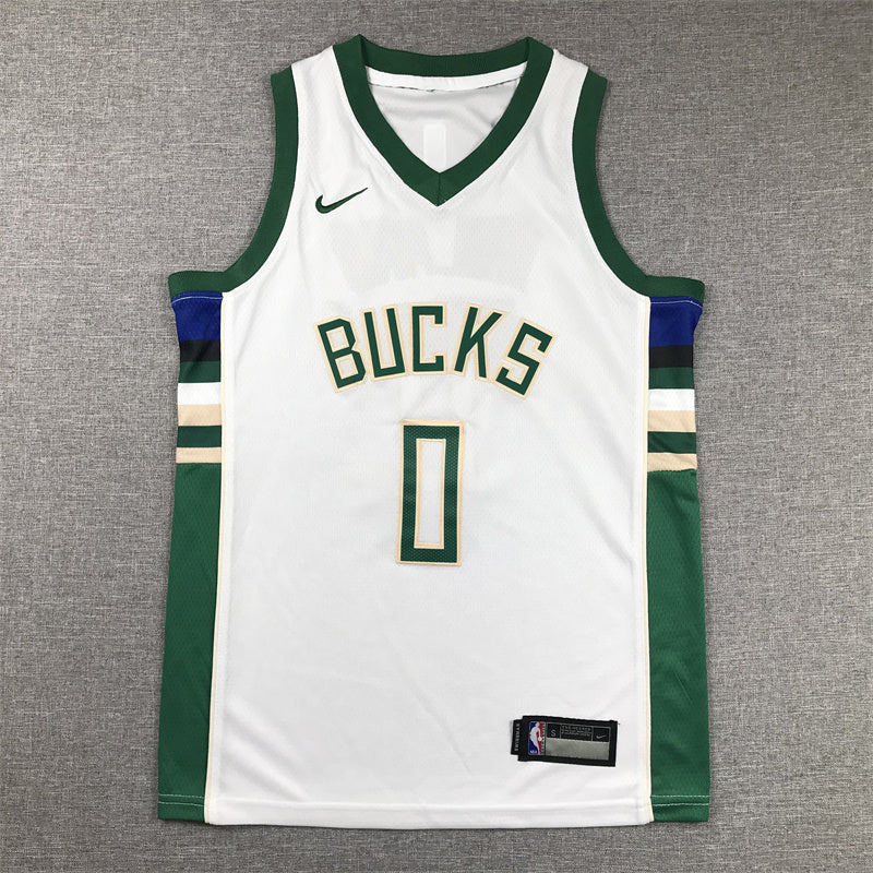 Youth Damian Lillard Milwaukee Bucks #0 City Edition Embroidered Jersey