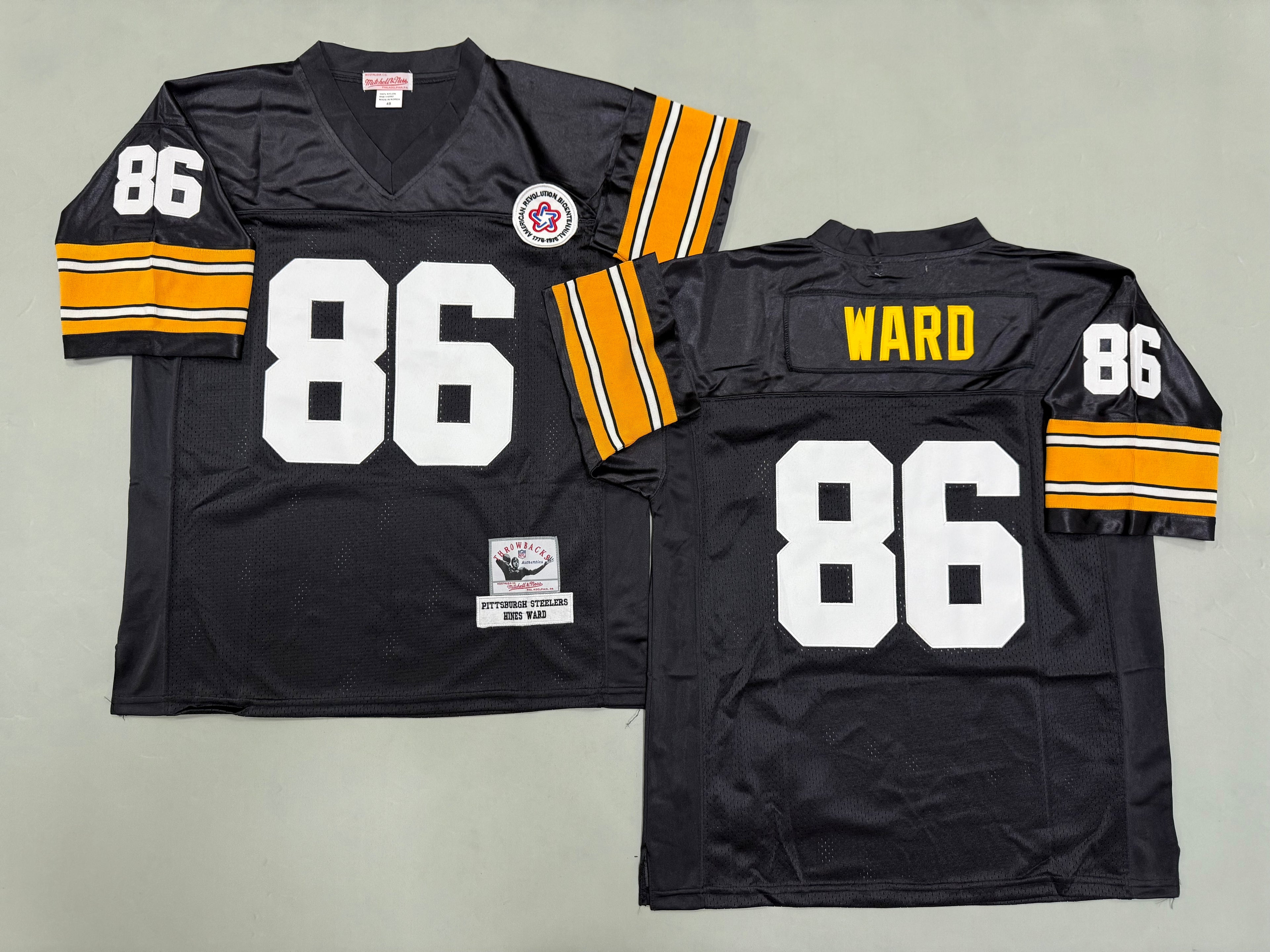 Mens Hines Ward#86 black Pittsburgh Steelers Vintage Throwback Jersey