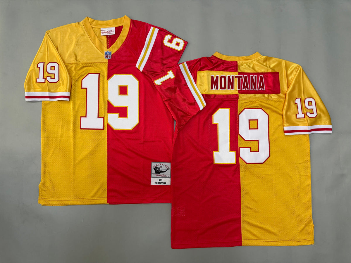 Mens Joe Montana#19 Kansas City Chiefs Vintage Throwback Jersey
