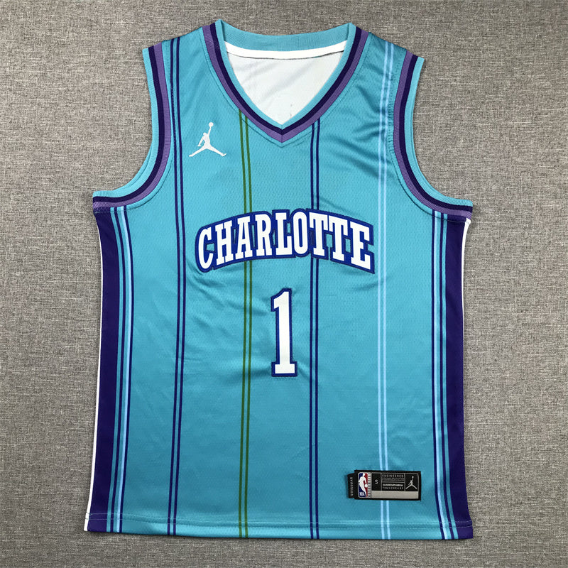 Youth LaMelo Ball Charlotte Hornets #1 Embroidered Jersey