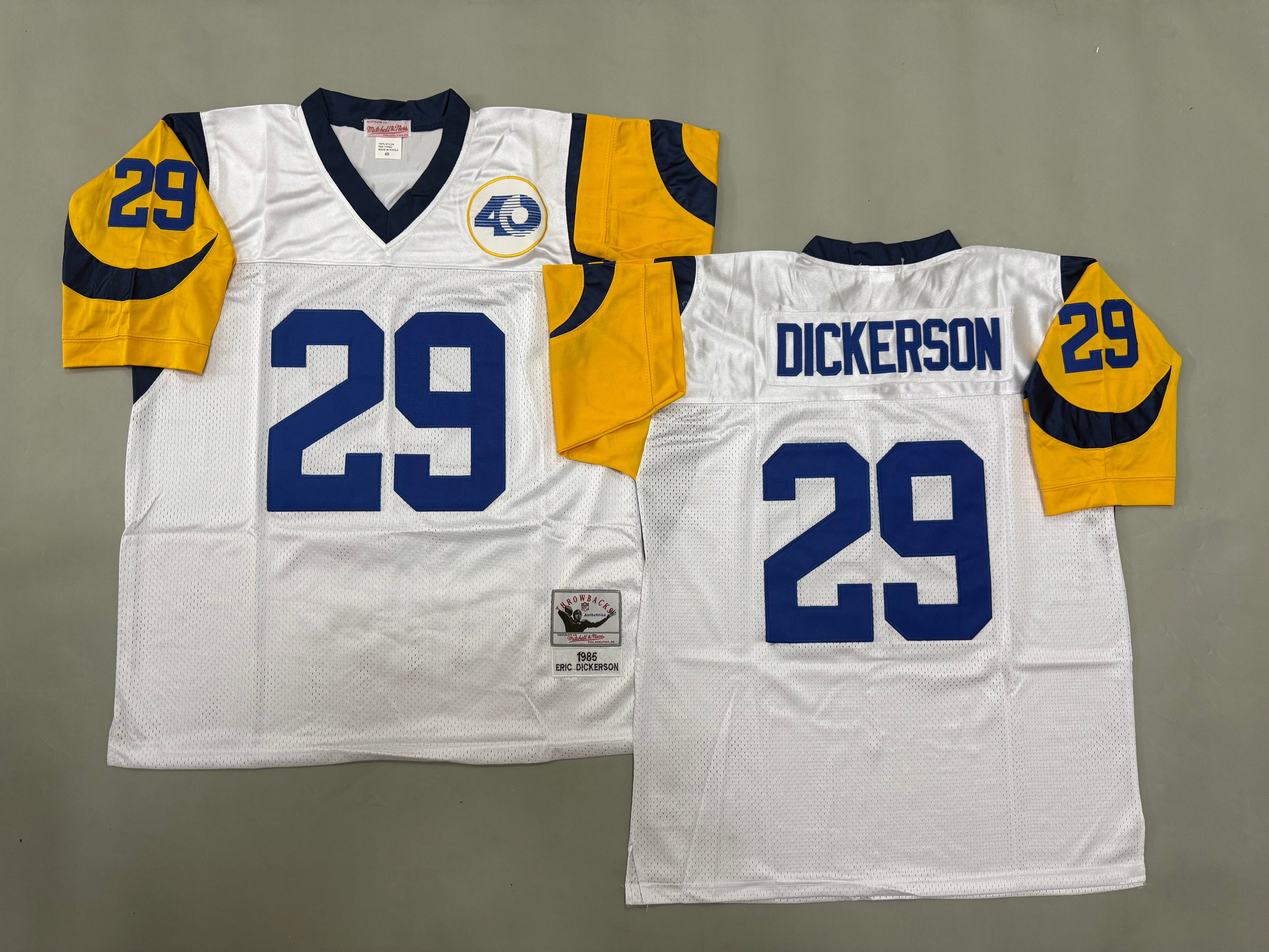 Mens Eric Dickerson#29 white Los Angeles Rams Vintage Throwback Jersey