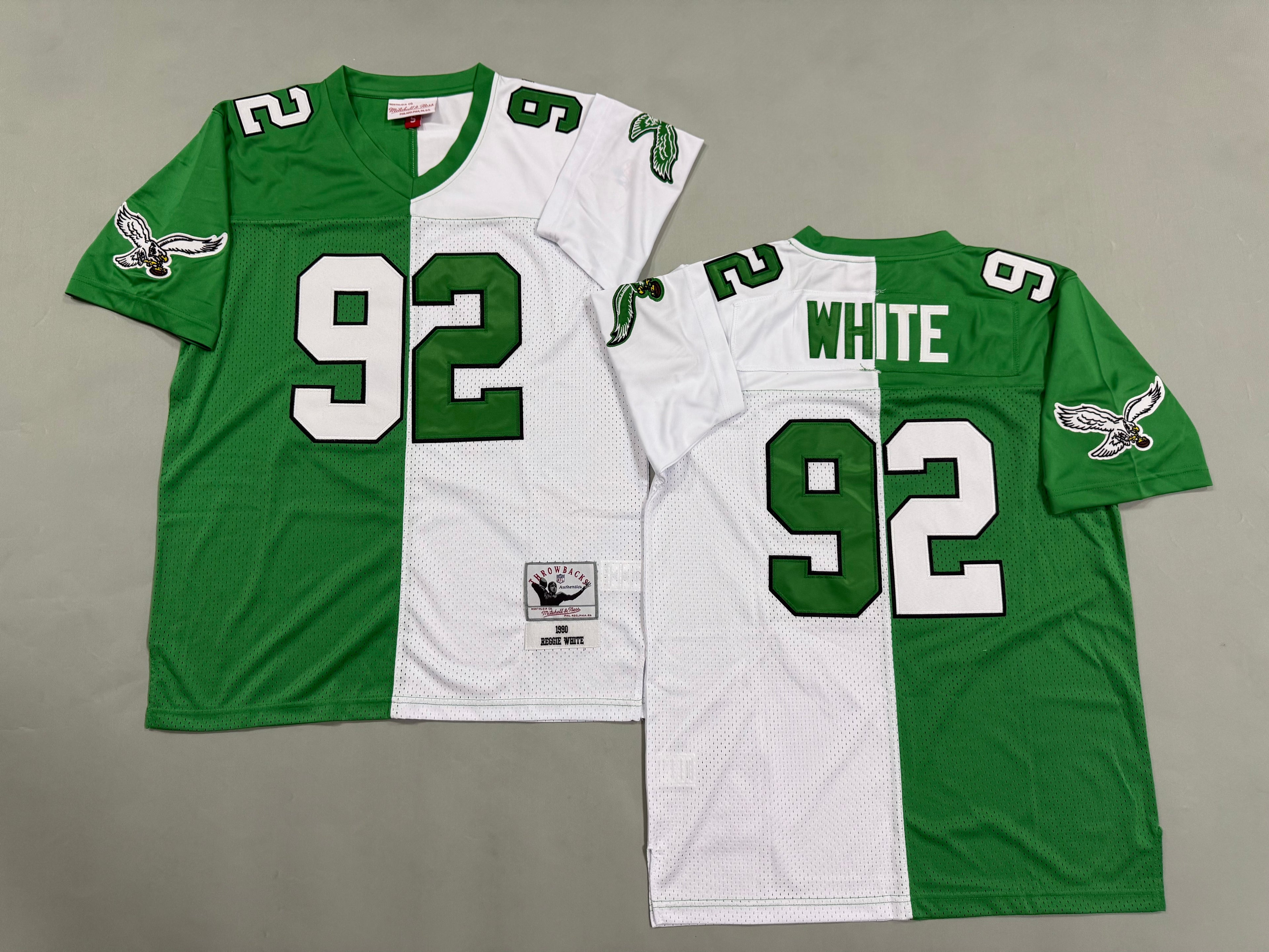 Mens Reggie White#92 Philadelphia Eagles Vintage Throwback Jersey