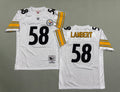 Mens Jack Lambert#58 white Pittsburgh Steelers Vintage Throwback Jersey