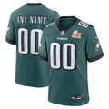 Men's Philadelphia Eagles  Midnight Green Super Bowl LIX Custom Game Jersey