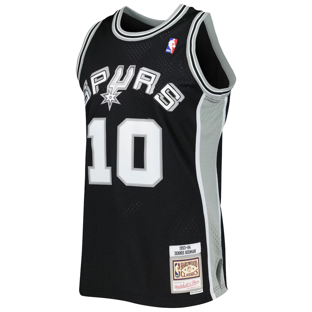 Dennis Rodman #10 San Antonio Spurs 1993-94 black Throwback Embroidered Jersey